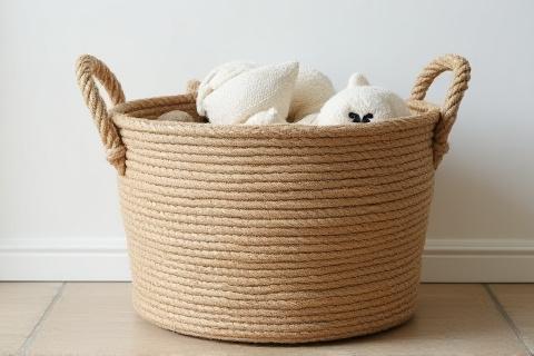 Panier de rangement en corde tressée style marin